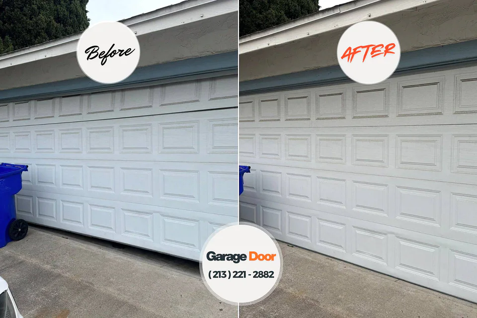 Before and after: garage door repair Wedgefield, FL
